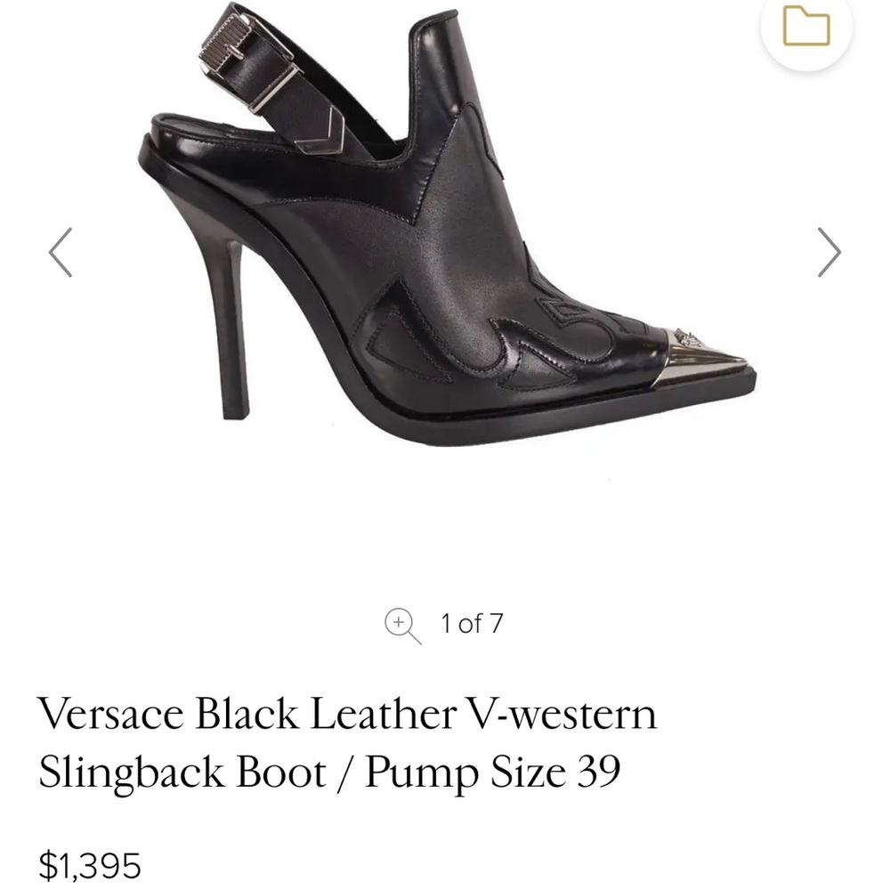 Versace 2019 V-Western Slingback Pumps Size 38 w/ original box
